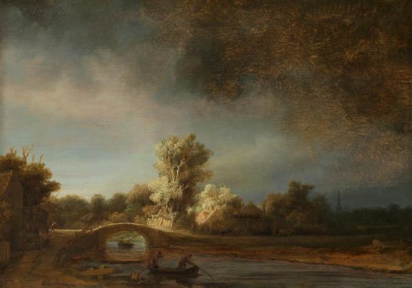 Landscape With Stone Bridge by Rembrandt Van Rijn