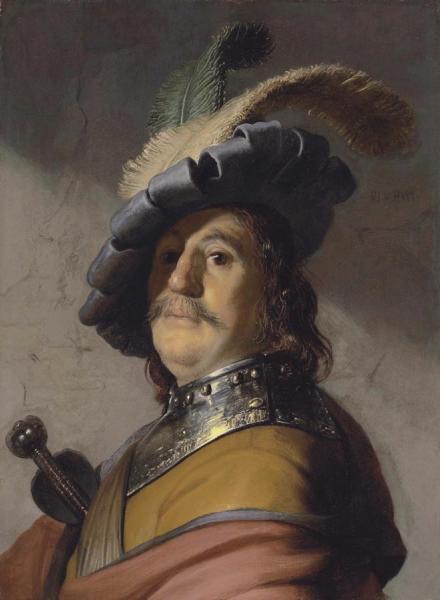Man In A Gorget And A Cap by Rembrandt Van Rijn