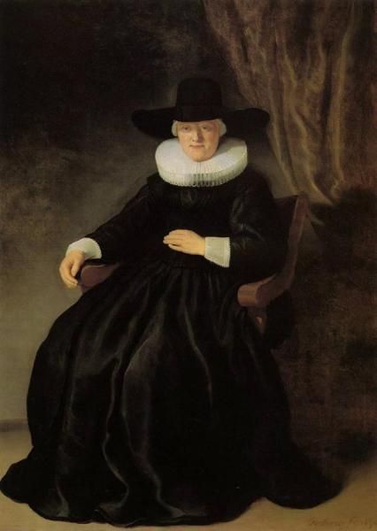 Maria Bockennolle , Wife Of Johannes Elison by Rembrandt Van Rijn