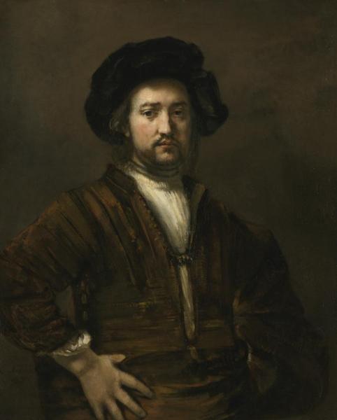 Portrait Of A Man With Arms Akimbo by Rembrandt Van Rijn