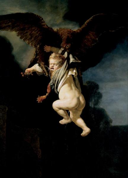 Rape Of Ganymede by Rembrandt Van Rijn