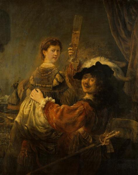 Rembrandt And Saskia In The Scene Of The Prodigal Son In The Tavern by Rembrandt Van Rijn