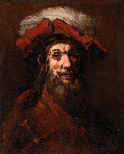 Sketch For The Knight With The Falcon,known As The Crusader by Rembrandt Van Rijn