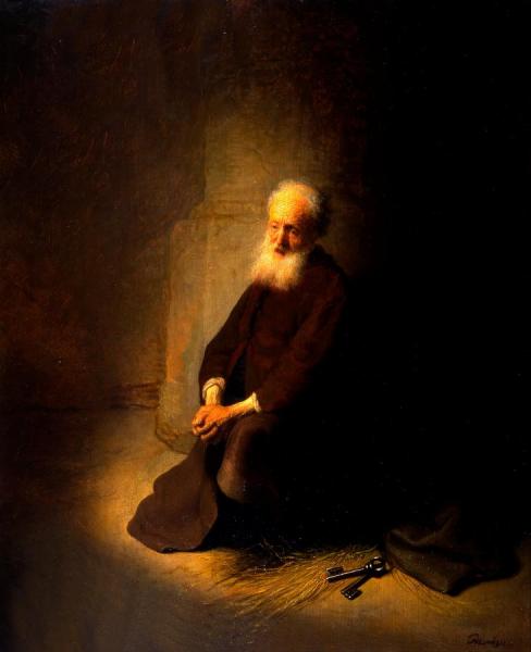 Rembrandt Van Rijn St.peter In Prison(the Apostle Peter Kneeling)