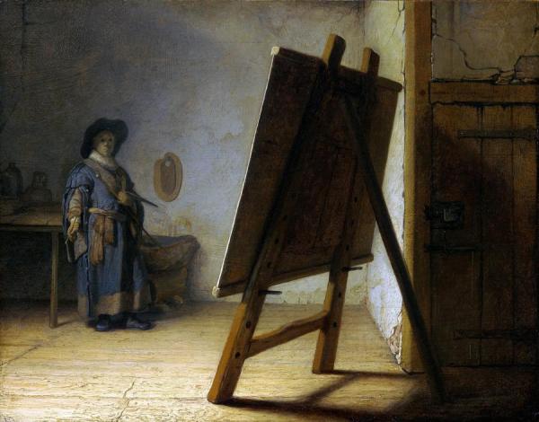 The Artist In His Studio by Rembrandt Van Rijn
