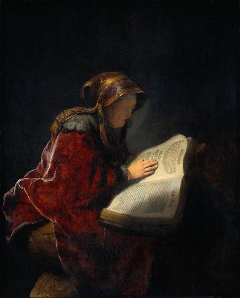 The Prophetess Anna by Rembrandt Van Rijn