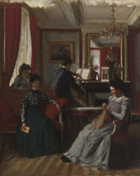 Salon De Famille by René-françois-xavier Prinet