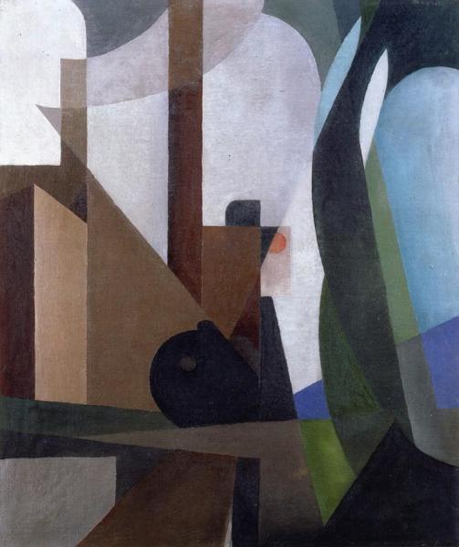 Composition With Locomotive by René Magritte