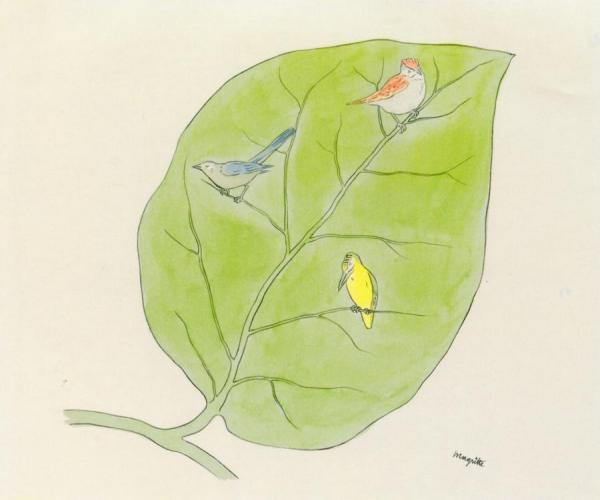 Feuille Et Oiseaux by René Magritte Oil Painting Reproductions