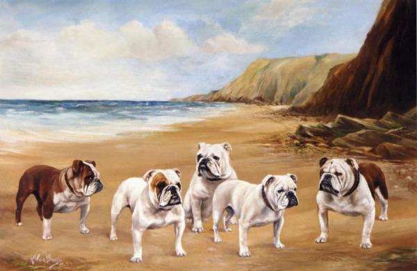 Bulldogs On The Beach by Reuben Ward Binks