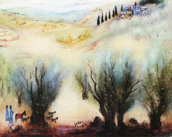 Road To Safed by Reuven Rubin Oil Painting Reproductions