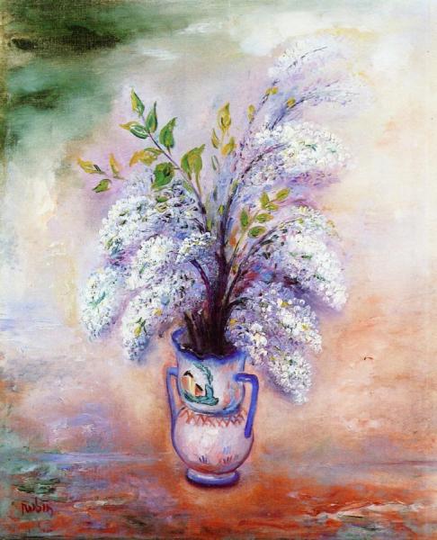 Still Life With Mimosa by Reuven Rubin Oil Painting Reproductions