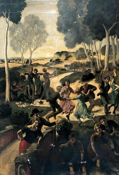 Picnic In The Country With Musicians And Dancers by Rex Whistler