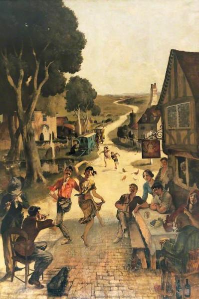 Rustic Scene: Villagers Dancing by Rex Whistler