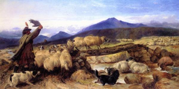 Crossing The Burn by Richard Ansdell Oil Painting Reproductions
