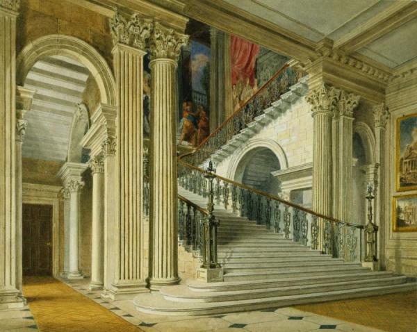 Richard Cattermole Buckingham House, Staircase From The Entrance Hall