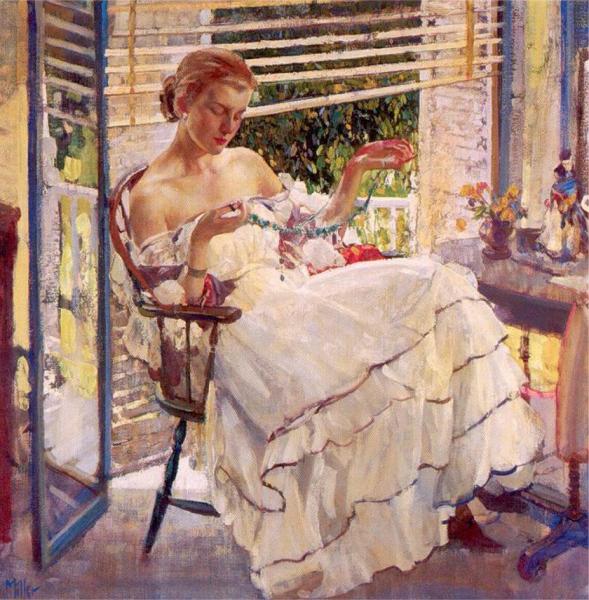 Girl With Jewels by Richard Edward Miller