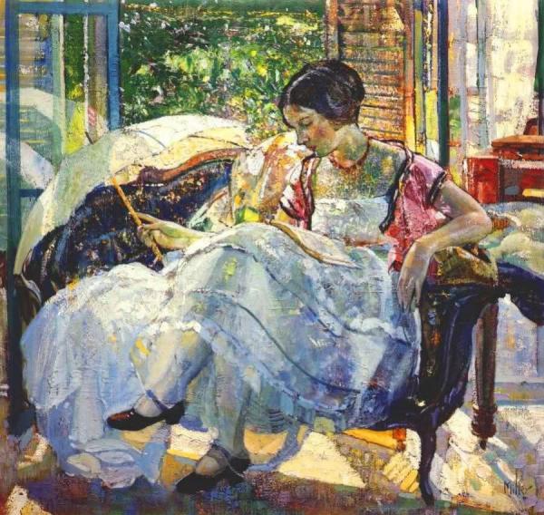 Lady Reading by Richard Edward Miller