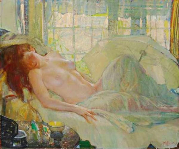 Reclining Nude by Richard Edward Miller