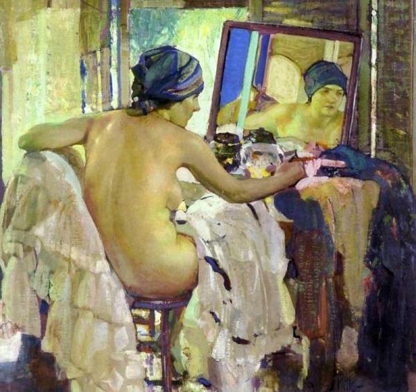 Reflections. At The Dressing Table. by Richard Edward Miller