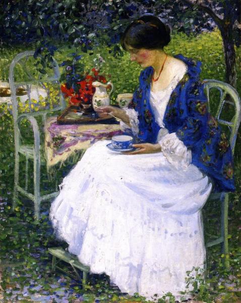 Tea In The Garden by Richard Edward Miller