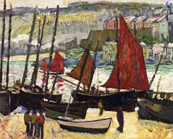 Beached Fishing Boats, St. Ives by Richard Haley Lever