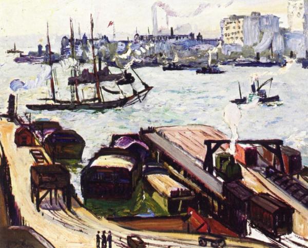 East River, New York: Manhattan From Brooklyn by Richard Haley Lever