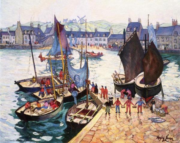 Fishing Boats, Brittany by Richard Haley Lever