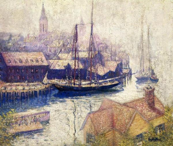 Foggy Day, Gloucester Harbor by Richard Haley Lever