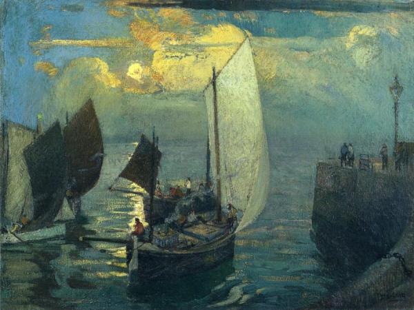 Richard Haley Lever Harbor By Moonlight, St. Ives