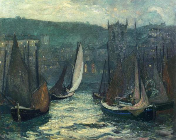 Harbor Scene, St. Ives by Richard Haley Lever