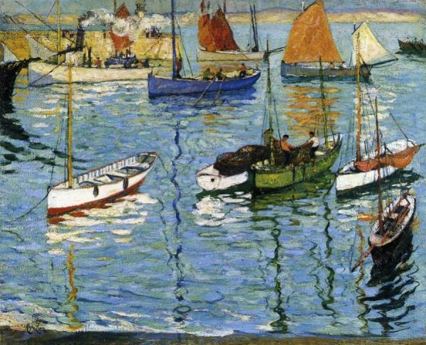 St. Ives Fishermen, Cornwall, England by Richard Haley Lever Oil Painting Reproductions