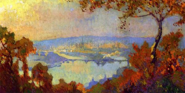 Rouen, View Of The Seine by Robert Antoine Pinchon Oil Painting Reproductions