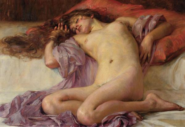 Sleeping Nude by Robert Auer