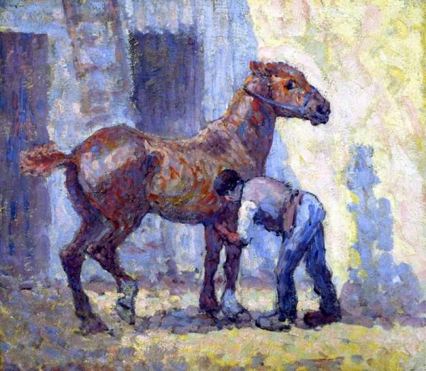 Grooming Horse by Robert Bevan