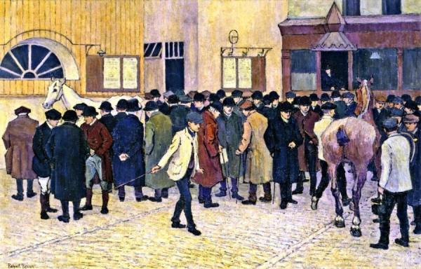 Horse Sale At The Barbican by Robert Bevan