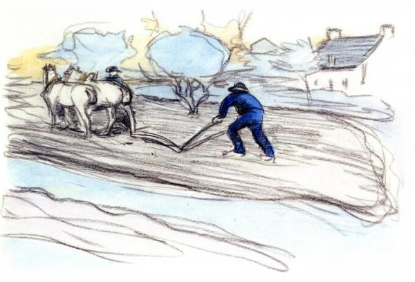 Ploughing by Robert Bevan