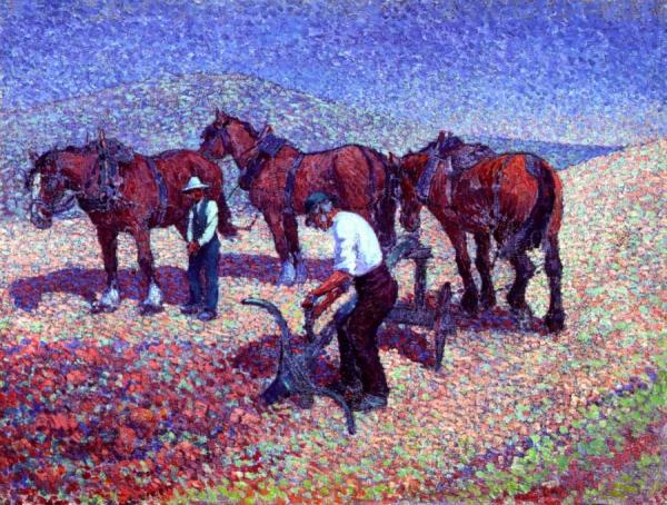 Ploughing On The Downs by Robert Bevan