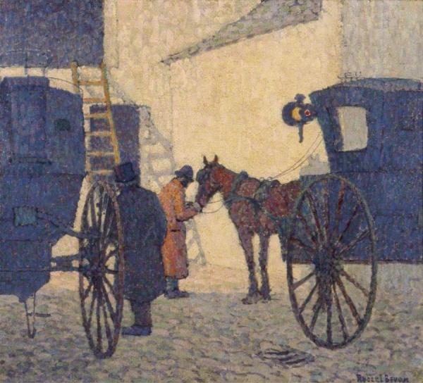 The Cab Yard, Night by Robert Bevan