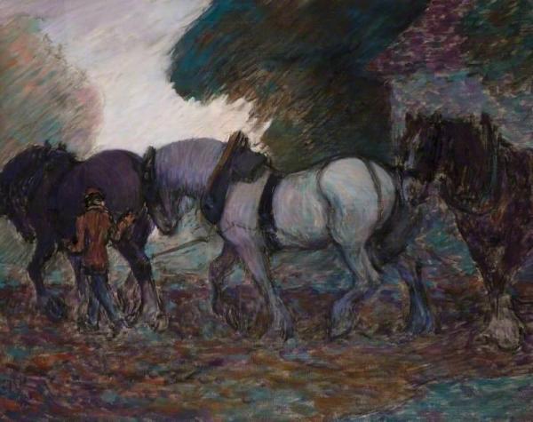 The Ploughing Team, Dawn by Robert Bevan