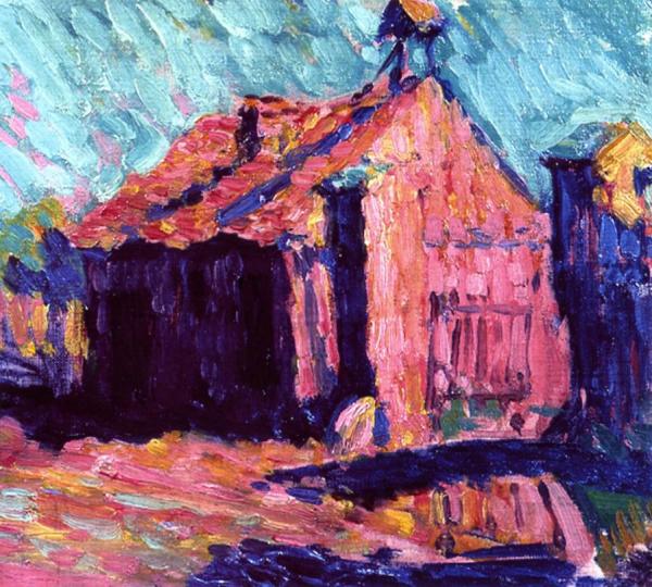 Village Houses At Szeliwy by Robert Bevan