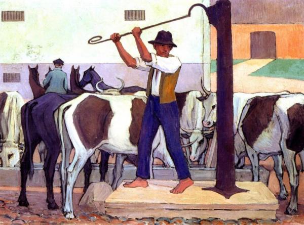 Watering Cattle, Poland by Robert Bevan