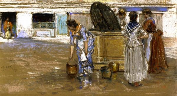 A Gossiping Place In Venice by Robert Frederick Blum