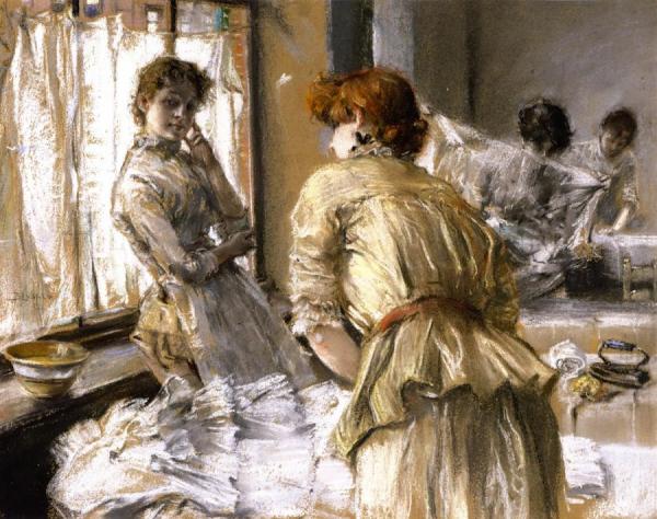 In The Laundry by Robert Frederick Blum Oil Painting Reproductions