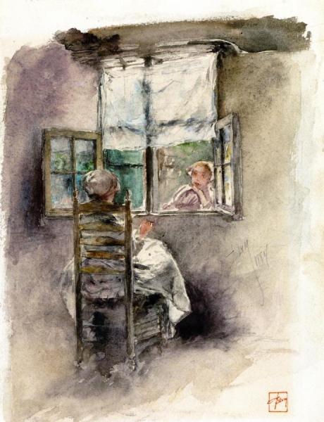 The Open Window by Robert Frederick Blum Oil Painting Reproductions