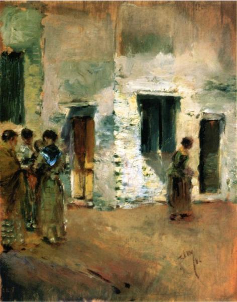 Venetian Street Scene by Robert Frederick Blum