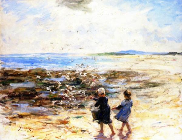 Feeding The Seagulls by Robert Gemmell Hutchison