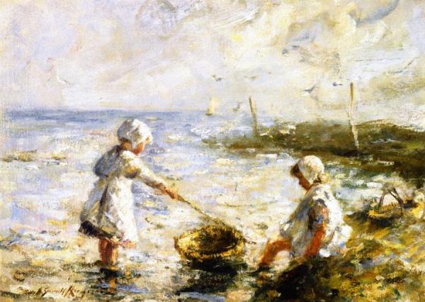 Paddling In The Shallows by Robert Gemmell Hutchison