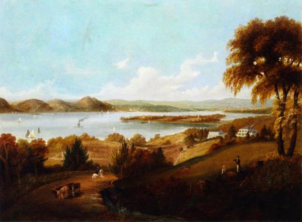 View Of Croton Point From Sing Sing, New York by Robert Havell Jr.