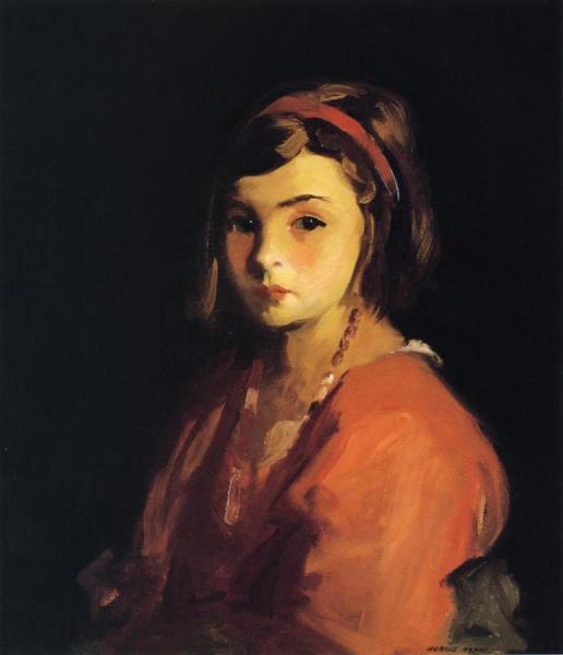 Agnes In Red (agnes Schleicher) by Robert Henri